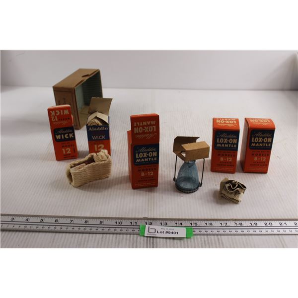 (3) Aladdin Lox-on Mantles, (2) Aladdin Wicks - in boxes