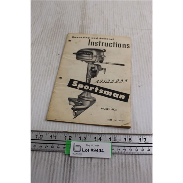 Evinrude Sportsman Instruction Manual