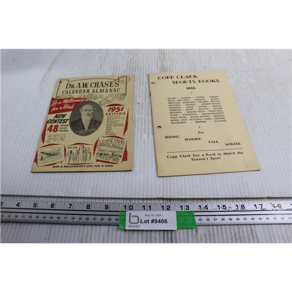 Dr. A.W. Chase's Calendar Almanac, 1955 Copp Clark Sports Manual