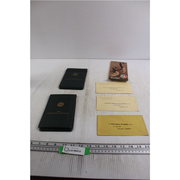 (2) BA 1960 Distributor Convention Notebooks, Map, (3) Envelopes