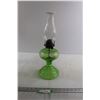 Image 2 : *Uranium Glass Kerosene Lamp w/ Chiminy