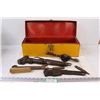 Image 1 : Antique Adjustable Wrenches, Soldering Iron, Punches, Misc. in Tool Box