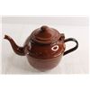 Image 4 : (2) Glass Pitchers, Brown Teapot