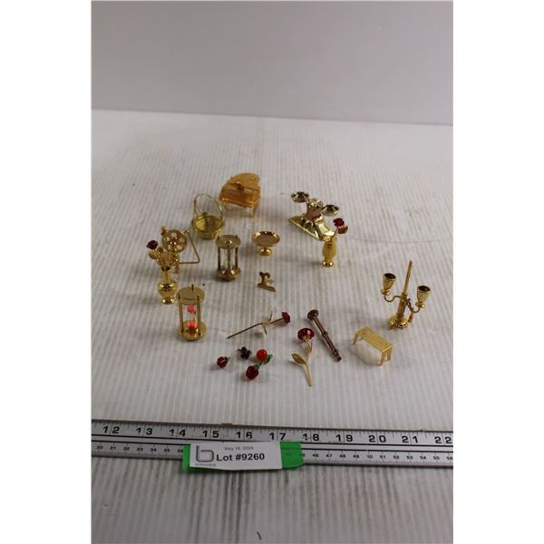 Assorted Tiny Gold-esque Furniture