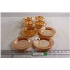 Image 1 : (4) Fire King Peach Lustre Cups and Saucers