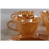 Image 2 : (4) Fire King Peach Lustre Cups and Saucers
