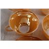 Image 3 : (4) Fire King Peach Lustre Cups and Saucers