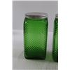 Image 2 : (5) Green Depression Glass Canisters
