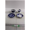 Image 1 : (2) Pairs Flo Blue Teacups and Saucers - Circa 1892