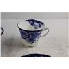 Image 5 : (2) Pairs Flo Blue Teacups and Saucers - Circa 1892