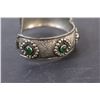 Image 5 : Silver Bangle w/Green Gems - Made in Italy