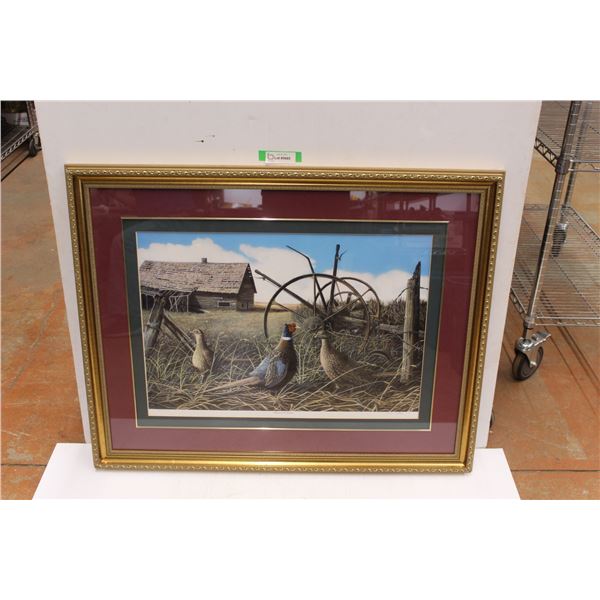 * "Pheasants & Memories" Framed Print/Picture by John Stone - 31"x 39"
