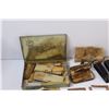Image 2 : Lot of: Vintage Clarinet Reeds & Tips, Small Antique Frames & Glass, Misc.