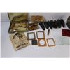 Image 3 : Lot of: Vintage Clarinet Reeds & Tips, Small Antique Frames & Glass, Misc.