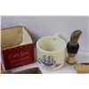 Image 4 : Antique Shaving Lot: Razors, Shaving Cream Mug & Brush, Trimmer, Sharpening Stone