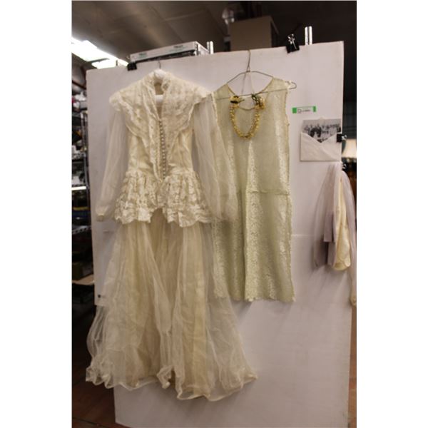 Vintage Wedding Dress & Under Dress & Accessories