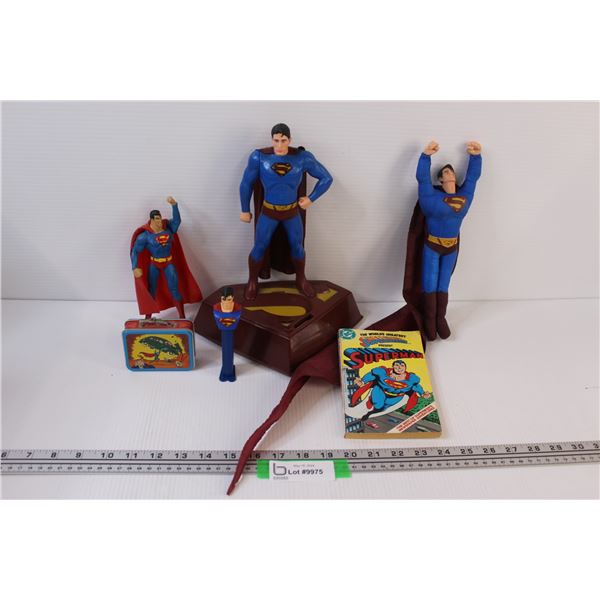 Superman Lot: Novel, Singing Statue, Tiny "Lunch box", Misc