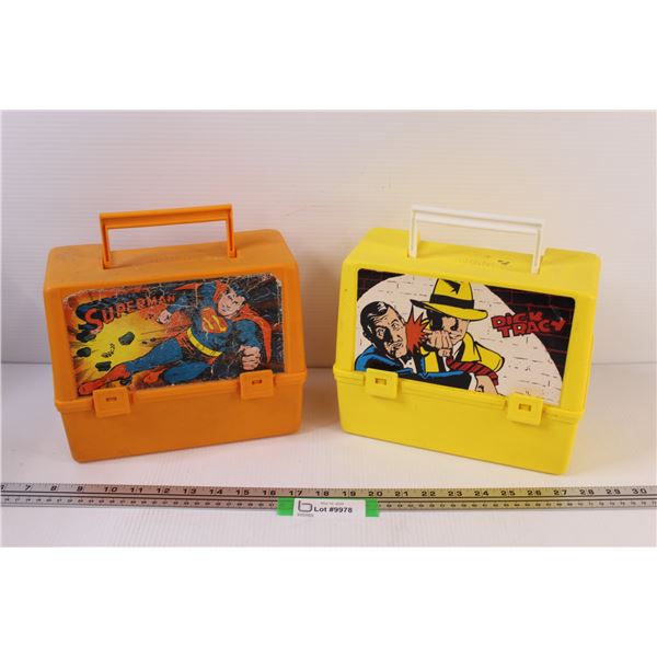 (2) Vintage Lunch Kits: Superman & Dick Tracy