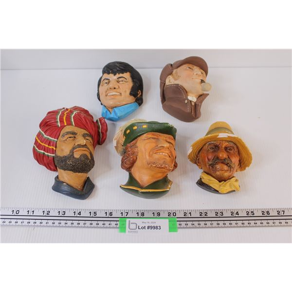 Bossons Head & (4) Bossons Inspired Heads (Wall Decor) - Some Wear