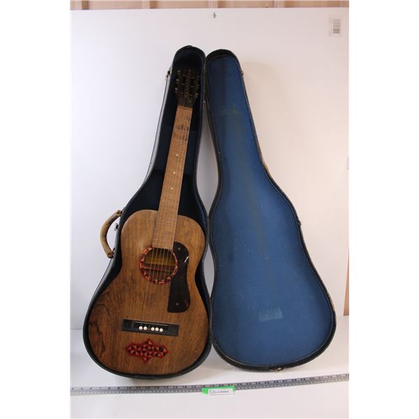 Bellevue Guitar w/Case - Some Wear as Pictured - 36" Long