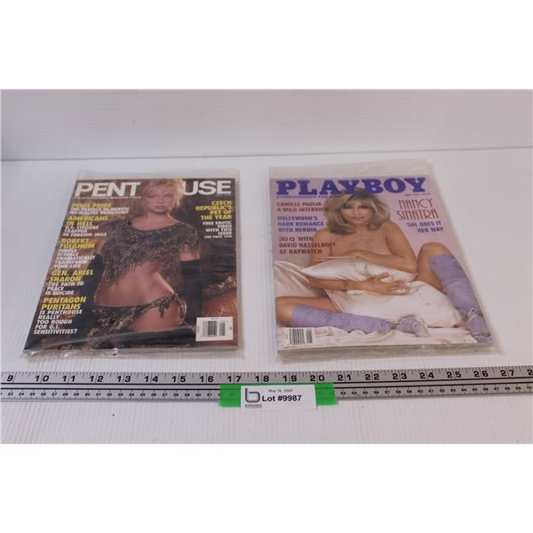 (2) 1995 Playboy & PentHouse Magazines - NIB