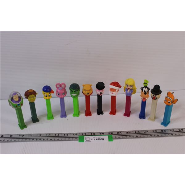 (12) PEZ: Buzz Lightyear, Hulk, Goofy, Finding Nemo, Misc
