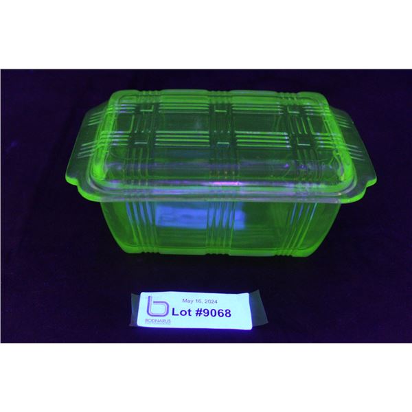 Uranium Glass Butter Dish