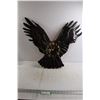 Image 1 : *Wooden Eagle Clock - 30" x 25", (works)