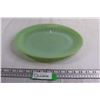 Image 1 : Depression Glass Jane Ray Jadeite Platter - 12" x 8"