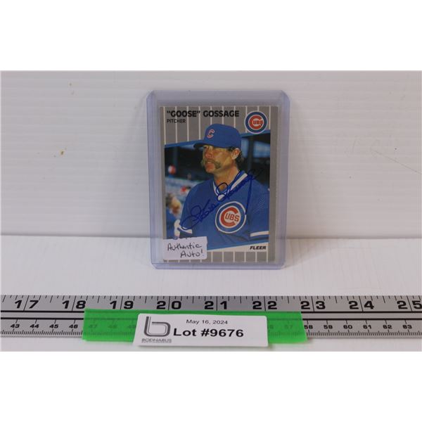 Goose Gossage Authentic Autographed Baseball Card Fleer 1988