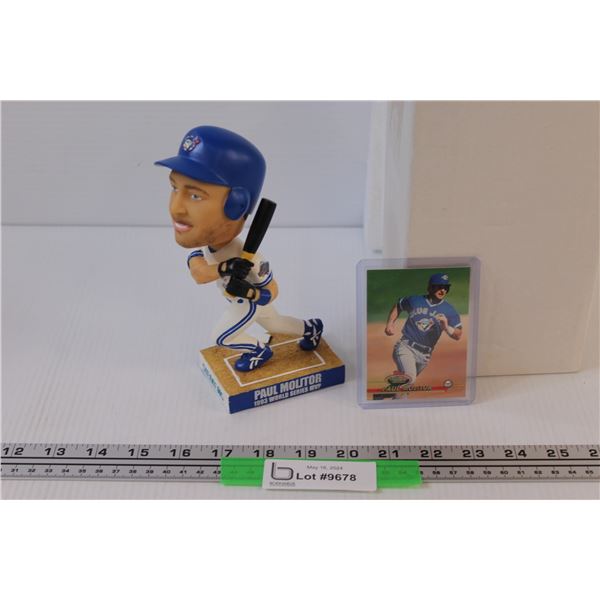 Paul Molitar 1993 MLB Baseball World Series MVP Bobblehead NIB & 1993 Topps Baseball Card