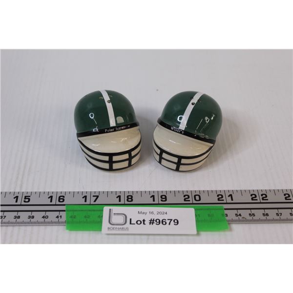 Saskatchewan Roughriders Wisers & Polar Ice Ceramic Salt & Pepper Shakers