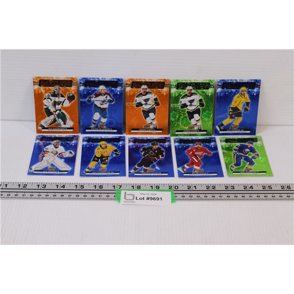 (10) Upper Deck 2023-24 Dazzlers Hockey Cards: Nathan MacKinnon ; Orange Blue Green Dazzlers