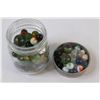 Image 3 : Vintage Improved Gem Glass Jar filled with Vintage Glass Marbles