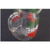 Image 4 : Mid Century Modern Glass Strawberry Enameled Large Water Pitcher