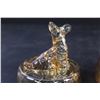 Image 5 : Carnival Glass Marigold Scotty Dog Covered Powder Jar 1930's