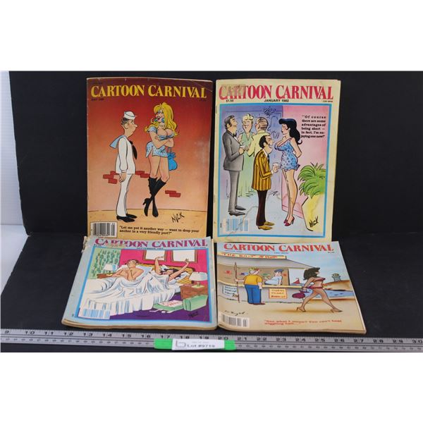 (4) Cartoon Carnival Adult Joke Books: Jan 82; Sept 82; March 85; May 85