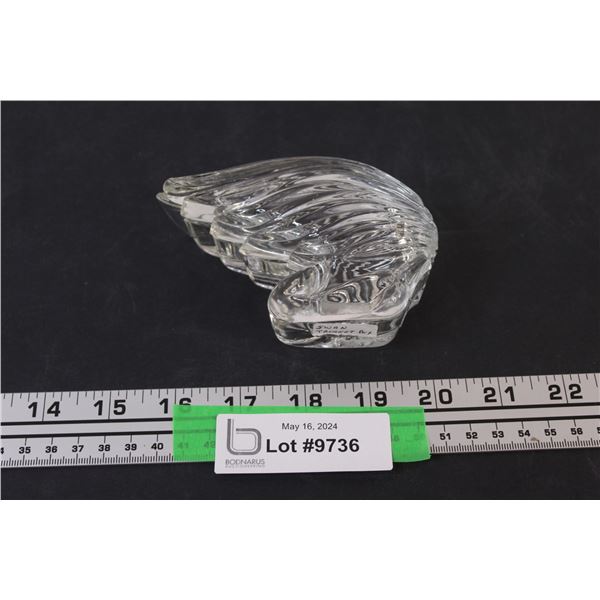 Mid Century Modern Glass Swan Trinket Dis