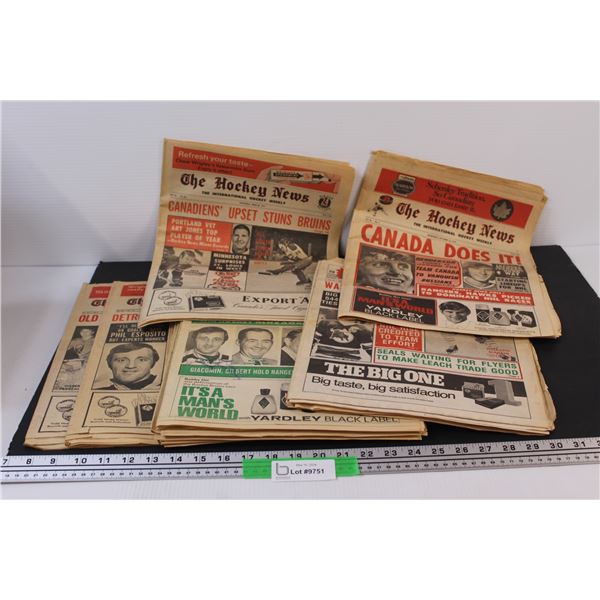 (15) Hockey News Newspapers: 2 - 1970; 9 - 1971; 1 - 1972; and 3 - 1973 Issues