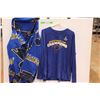 Image 1 : (2) New St. Louis Blues NHL Stanley Cup Champions XL Long-sleeved Shirt & Fleece Cozy with Arms