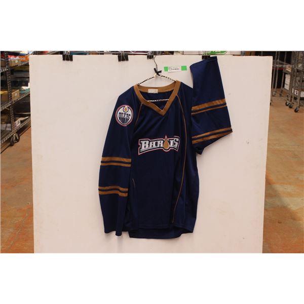Unique Edmonton Oilers Farm Team Oklahoma City Barons Hockey Jersey Size L - XL