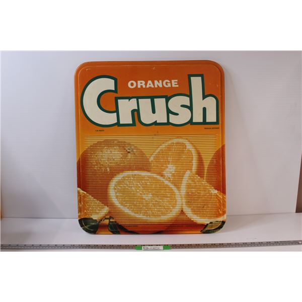 Vintage Orange Crush Wall Advertising Board - 23 1/2" Tall 20" Wide