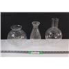 Image 1 : (3) Vintage Oil Lamp Glass Chimneys: 7"; 8 1/2"; and 9 3/4" Tall