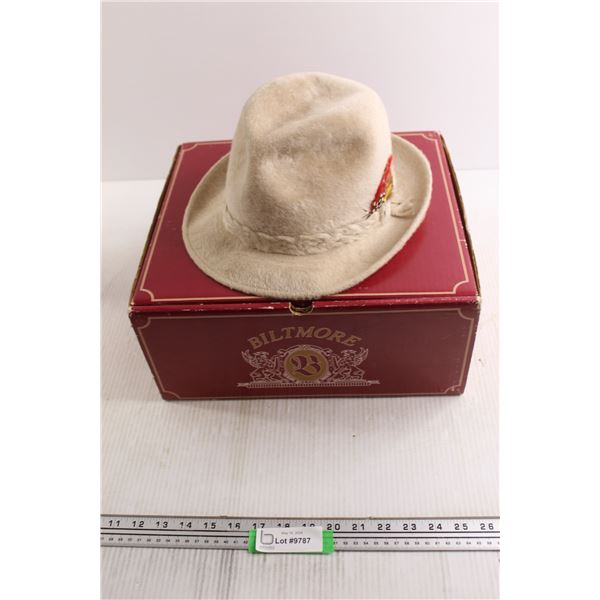 Biltmore Furry Fedora - Size 7 3/8