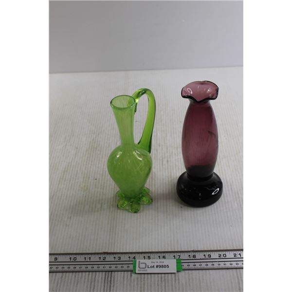 Pair of Alta Glass Vases - 10"
