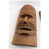 Image 2 : (2) Hand Carved Tikki Tikki Wall Masks - 17"