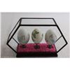 Image 3 : (3) Hand Painted Eggs in Display Case