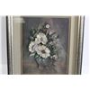 Image 2 : Beautiful Framed Metalworks vase & Flowers - 13" x 16"
