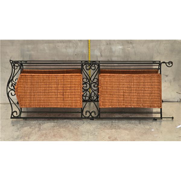 561 -- 3 PIECE WROUGHT IRON AND RATTAN ROOM DIVIDER