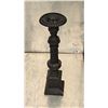 Image 2 : 584 -- ANTIQUE CAST IRON CANDLE STAND, WITH VARIOUS CANDLE STANDS, AND LARGE WHITE PLANTER.